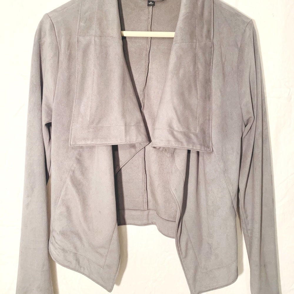 Faux Suede Cardigan/Jacket